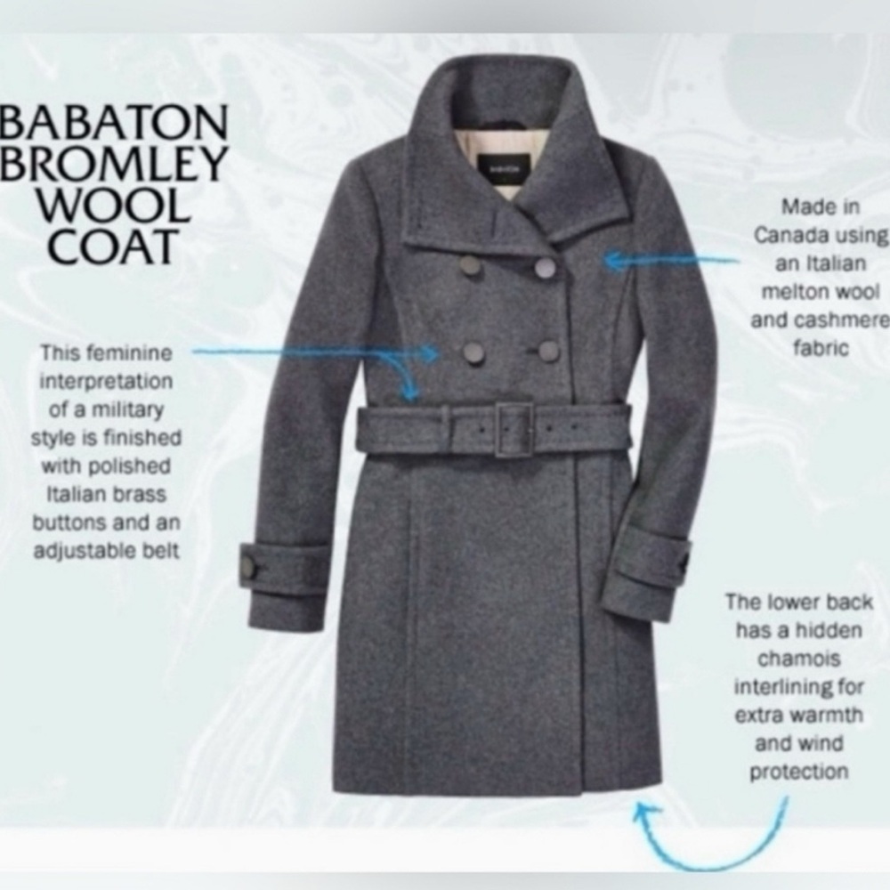 Babaton Gray Double-Breasted Coat - Picture 5 of 8